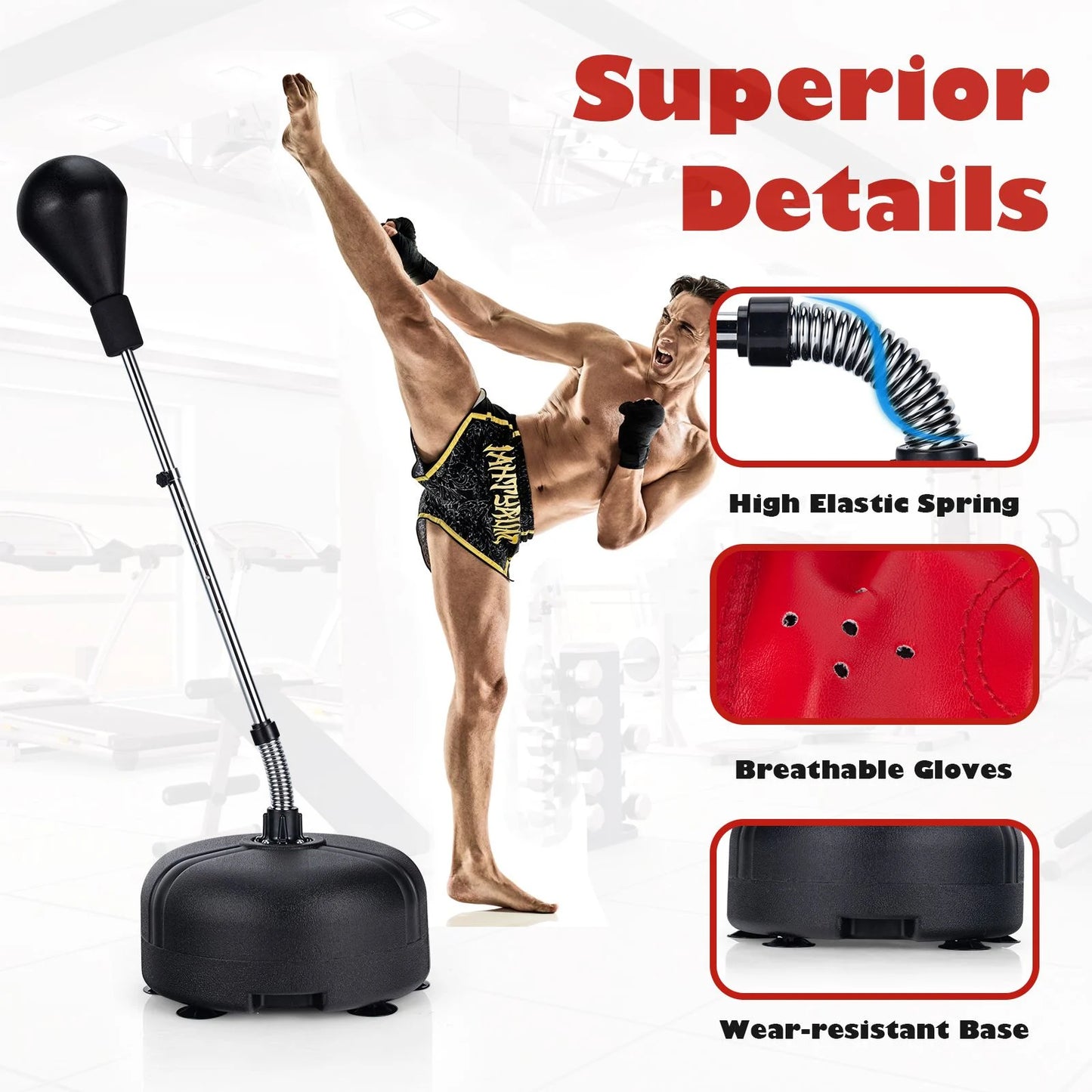 Punching Bag with Stand and Gloves