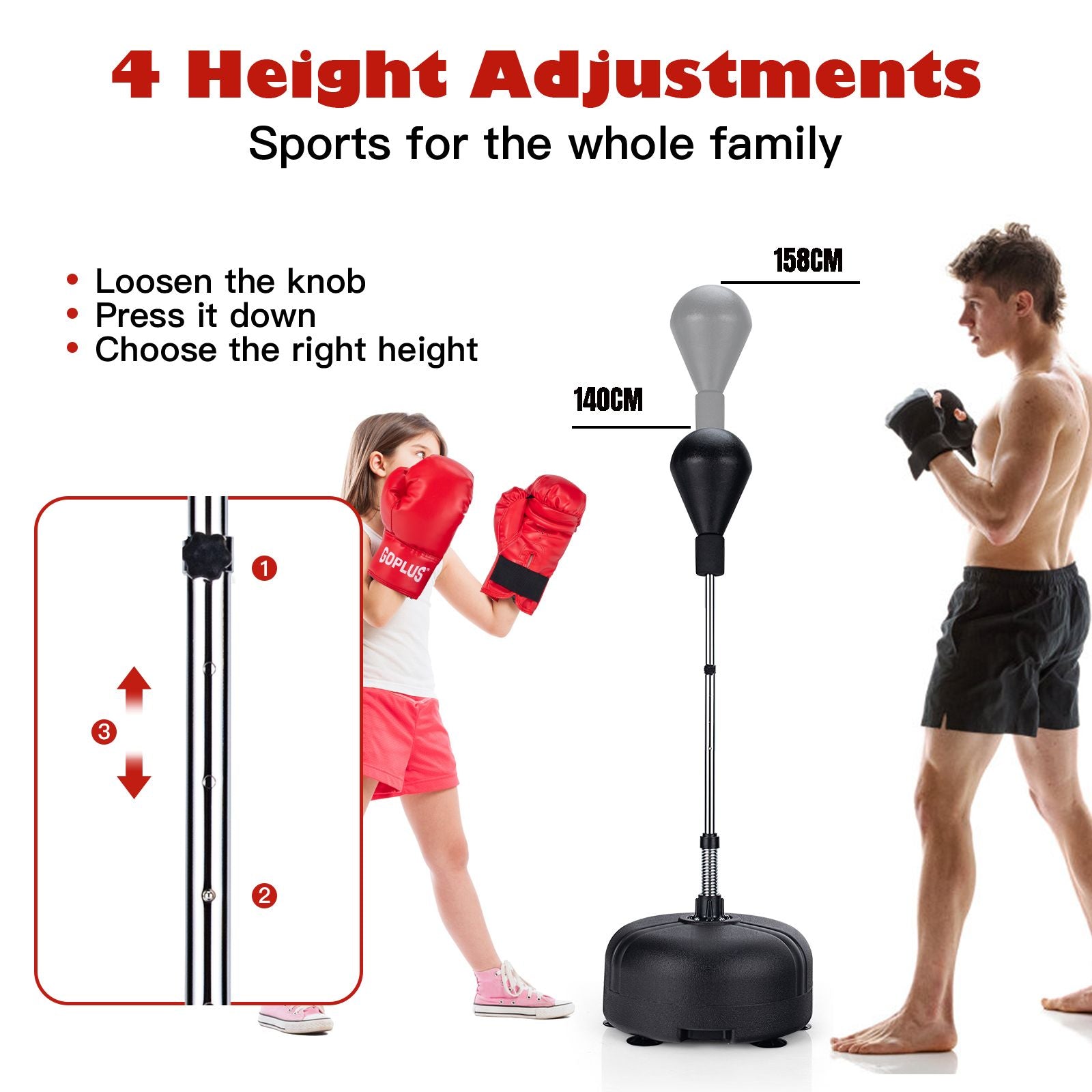 Punching Bag with Stand and Gloves