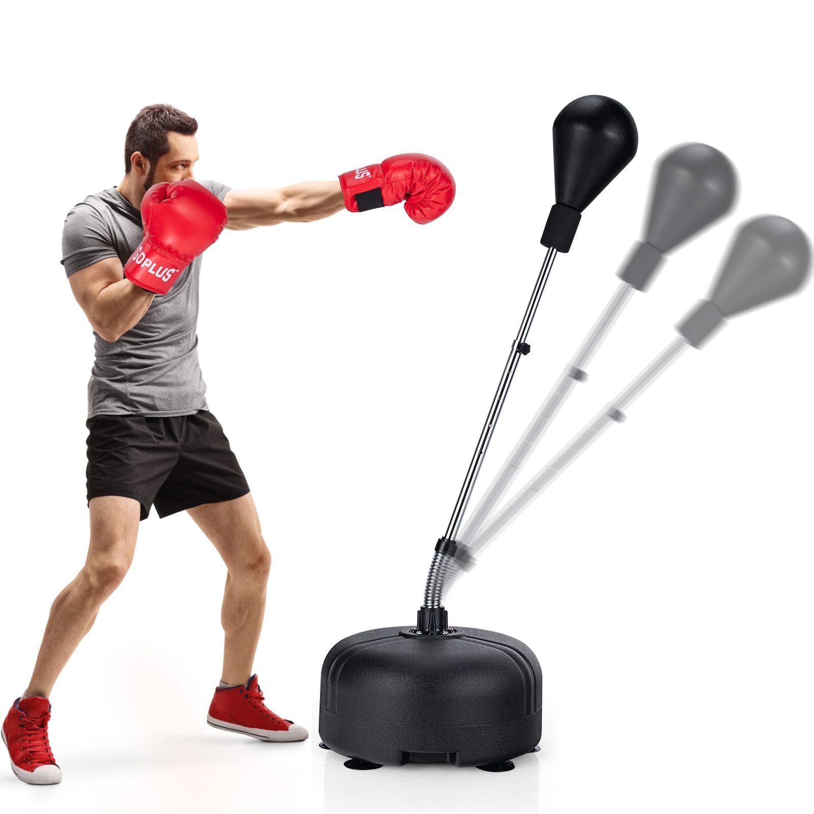 Punching Bag with Stand and Gloves