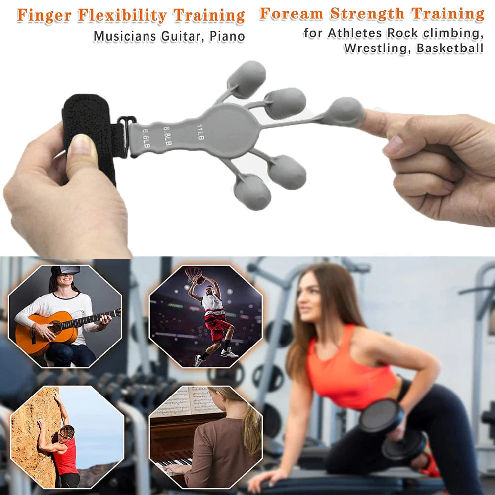 Finger Gripper Patients Hand Strengthener Guitar Finger Flexion and Extension Training Device 6 Resistant Strength Trainer